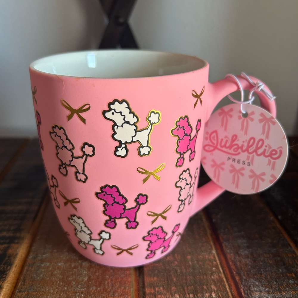 Jubillie Press PINK POODLE Coffee Mug Soft Touch Poodle Dogs NEW